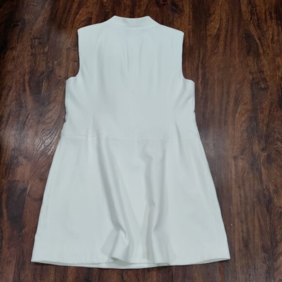 BCBGMAXAZRIA Off White V-Neck Caryn Wrap Vest Mini Dress Women's Large Elegant - Picture 6 of 15